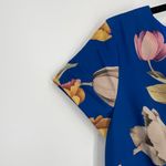 Adrianna Papell  Women's Blue Tulip Print‎ Scalloped Flounce Hem Dress Size US 6 Photo 6