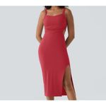 Halara Dress Size Medium Play It My Way Salmon Pink NEW Built in Bra Strappy Photo 1