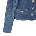 Ann Taylor  Quilted Denim Jacket Gold Button Mid Indigo Wash Size S Photo 8
