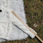 Ambiance Outerwear Size Small S White Faux Fur Cropped Zipper Jacket Hoodie Photo 4