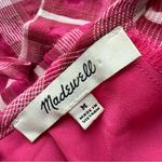 Madewell Plaid Shirred Babydoll Mini Dress 3/4 Sleeve Azalea Plaid Sz M Photo 11