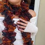 Free People Beautiful Burgundy and brown ruffled scarf Photo 0