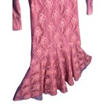 Vintage 80s Pink Lace Mermaid Dress Small – Handmade Barbiecore Prom Gown Photo 3