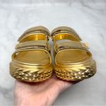 Giuseppe Zanotti NEW  Blabber Gummy Chrome Gold Leather Platform Dad Sandals 36 Photo 5