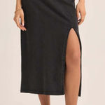 Z Supply  Shilo Knit Skirt Navy Large NWT STITCH FIX Photo 0