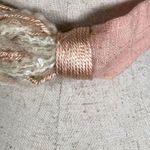 Vintage Statement Braided Waist Belt Womens Ivory Pink Tie Fabric 80s 90s Boho Photo 5