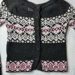Odd Molly Fair Isle Sweater Knit Pullover Pink White Black Size 0 Photo 7