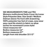 Time & Tru Womens Swim Coverup Size S-M Polyester Easy Wear Easy Care New Photo 7
