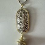 Kendra Scott  Rayne Gold and Silver Two Tone Filigree Long Fringe Necklace Photo 4