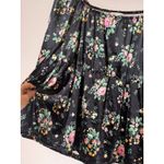 Cato  Black Floral Velvet Babydoll Top M Cottagecore Fairy Grunge Dark Feminine Photo 2