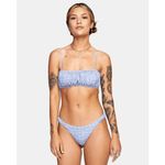 RVCA  Grey Purple Floral Mille Bandeau Bikini Swim Top Small NWT Photo 5