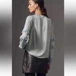 Anthropologie NWOT  Tiny Frances Ruffle Sleeve Floral Embroidered Blouse Small Photo 1