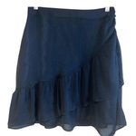 EXPRESS Black Lined Faux Wrap Ruffle Hem Chiffon Skirt NWOT 4 Photo 1