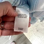 Lucky Brand Blouse Coastal Blue Stripe Tunic Collarless Viscose SMALL Photo 2