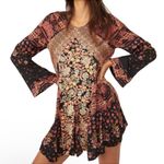 Free People  Stevie Tunic Bohemian Western Floral Bell Sleeves Size XS Photo 0