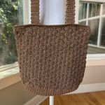 Vintage Tan Crochet Woven Shoulder Tote Bag Made in India Photo 3