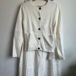 Commense Ribbed Knit Elegant Button Front Sweater & Skirt Set M NWT Size M Photo 1