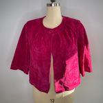 Yvonne Le Marie Capelet Short Leather Jacket- Single Button- Pink- Size 12 Photo 0