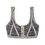 RE/DONE $225 NWT NAVY COMBO BUTTON FRONT BRA TOP SZ SMALL Photo 1