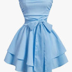 SheIn Pastel Blue Strapless Mini Tube Dress Photo 0
