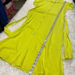 Becca Gauzy Midi Shirtdress in Neon Yellow Small Photo 5