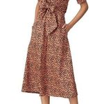 Revolve RTR Love, Whit Dotted Puffed Sleeve Midi Dress Small Photo 0