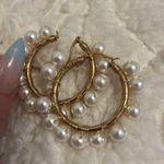 Gold Pearl Hoops Photo 2