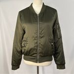 Ambiance Bomber Jacket Zip Up‎ Lot Of 2 Womens Small Satin Pink Green Photo 2
