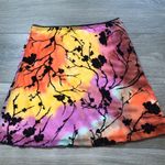 Princess Polly Purple Orange Yellow Tie Dye Mini Skirt Black Floral Size 8 Photo 1