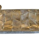 David Charles Metallic Silver Clutch Handbag Photo 3