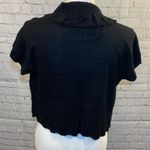 Fashion Bug  Shrug Sweater Short Sleeves Ruffled Hem & Neck Black-Small Photo 3