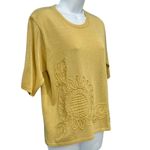 Vintage 90s Sunflower Embellished Yellow Shimmer Baby Tee Short Sleeve sz M / L Size M Photo 4
