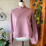 90 Degrees by Reflex 90 Degree Mock Neck Cropped Pullover Sweatshirt In Rose Gold Size L Photo 2