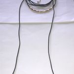 NY Brand Black and Gold Tone Choker Tassel Necklace Photo 5