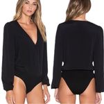 Lovers + Friends | Vision V-Neck Long-Sleeve Bodysuit Blouse in Black Sz Medium Photo 1