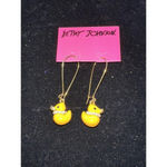 Betsey Johnson Vintage Dollhouse Rubber Ducky Duck Earrings And Necklace RARE Photo 2