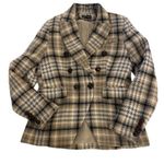 Love Token tweed blazer small plaid beige brown buttons Tan Photo 2