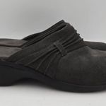 Croft & Barrow Leather Slip On Mule Clogs Charity Gray Block Heel Women Sz 7.5 M Photo 0