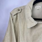 POL Corduroy Moto Jacket Cream Beige Cotton Belted Epaulet Asymmetrical M Photo 3