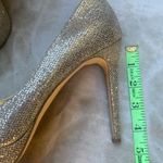 Michael Kors Gold Glitter Milan Platform Peep-Toe Pumps - Size 8. Photo 5