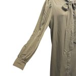 Just Fab Olive Green Button Front Bow Neck Long Sleeve Maxi Dress Womens XL Photo 3