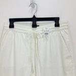 J.Crew Linen Cotton Drawstring Pants Pull On Comfy Pockets Ankle White US 4 NWT Photo 14