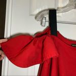 Umi Eason Red Cold Shoulder Short Ruffle Sleeve Dress L Size L Photo 3