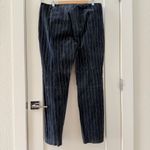 wilson's leather Vintage Wilson Leather Maxima Suede Navy Striped Pencil Pants Size 16 Photo 1