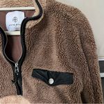 ANINE BING  Royce Pullover Sherpa Sweatshirt in Brown and Tan Photo 5