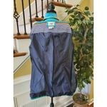 Live a Little  Lined Cotton Green Striped Light Weight Trench Style Coat L Photo 6