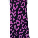 Cato Purple Black Cheetah animal print High Neck Sleeveless Dress Size Large Photo 0