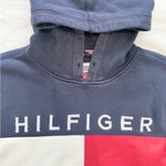 Tommy Hilfiger Women’s Hoodie Size M –Iconic Red & White Logo Hooded Sweatshirt Photo 2