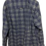 Flag and anthem blue plaid denim long sleeve button down shirt size xl Photo 1