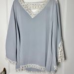 Lane Bryant  Light Blue Lace Flowy Boho Bell Sleeve V-neck Blouse Top Size 18/20 Photo 0